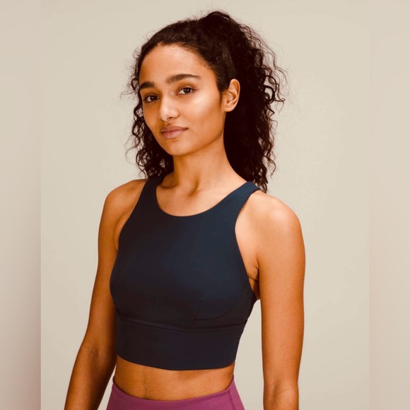 Lululemon Wunder Train Longline Bra Size 6 Black Workout Sports Top EUC - Picture 3 of 8